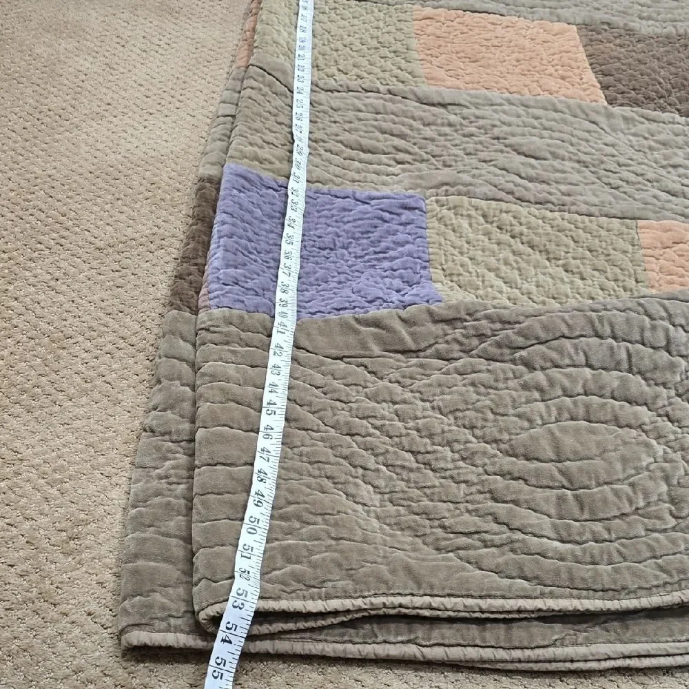 Pottery Barn Patchwork‎ Quilt in Gray, Lavender, and Beige